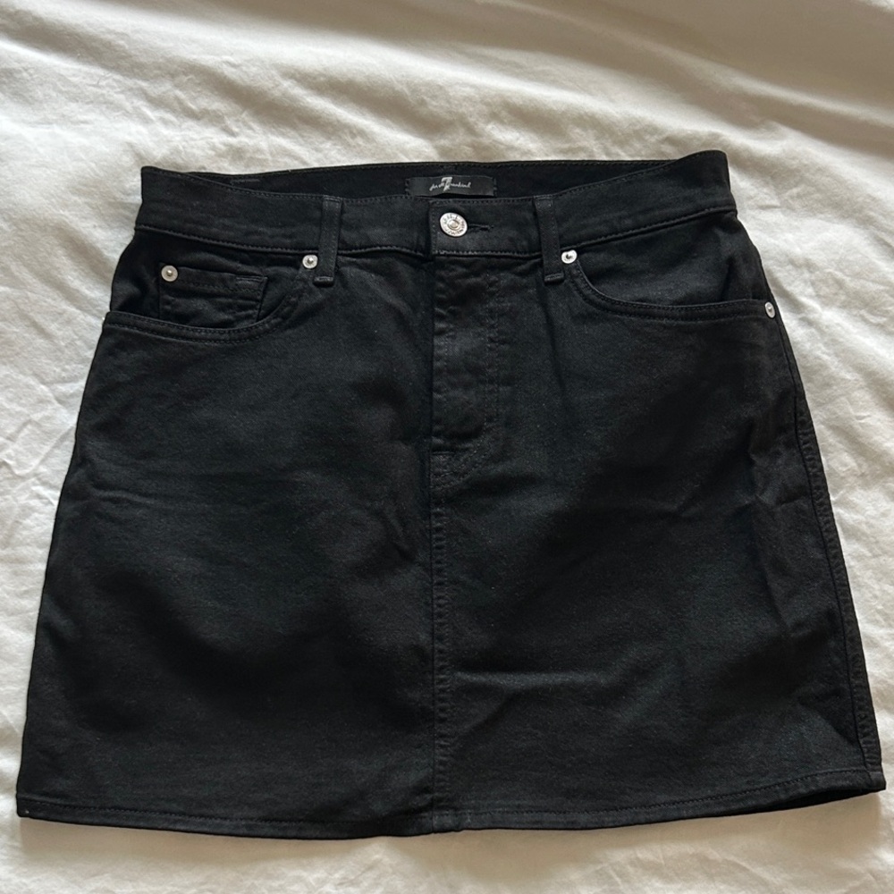 7 For All Mankind Jet Black Mini Skirt